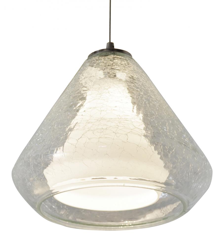 Armitage LED Pendant - 4000K - 120-277V - Satin Nickel - Clear Crackle