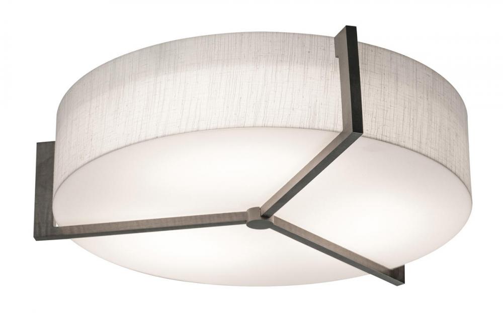 Apex 14&#39;&#39; LED Ceiling - Espresso Finish - Linen White Shade