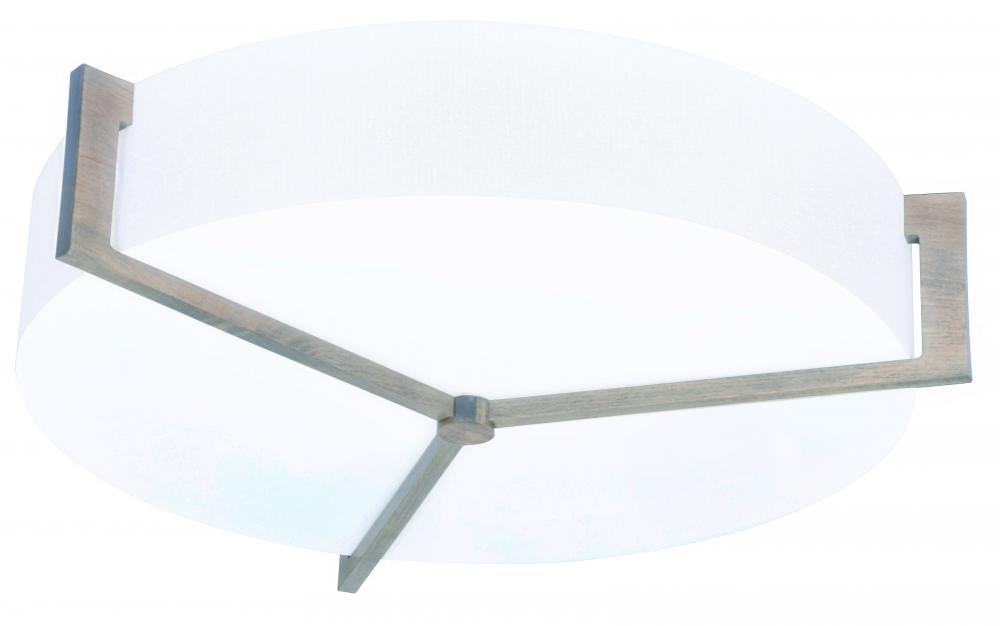 Apex 14&#39;&#39; LED Ceiling - Weathered Grey Finish - Linen White Shade