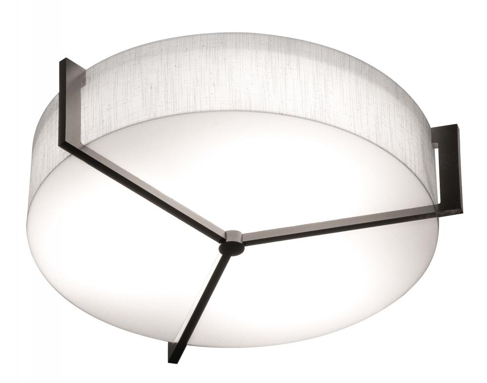 Apex 17&#39;&#39; LED Ceiling - Espresso Finish - Linen White Shade