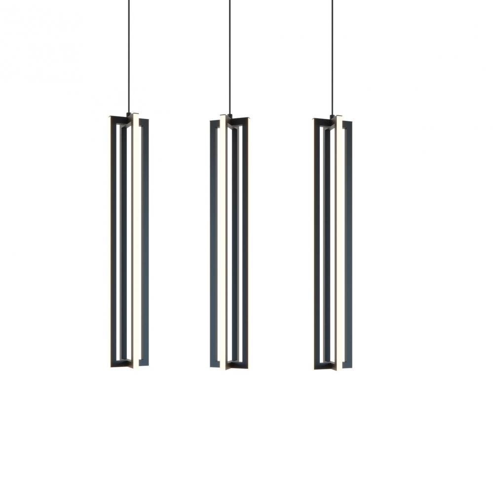 Cass 36&#39;&#39; 3 Light Small Linear Pendant- BK