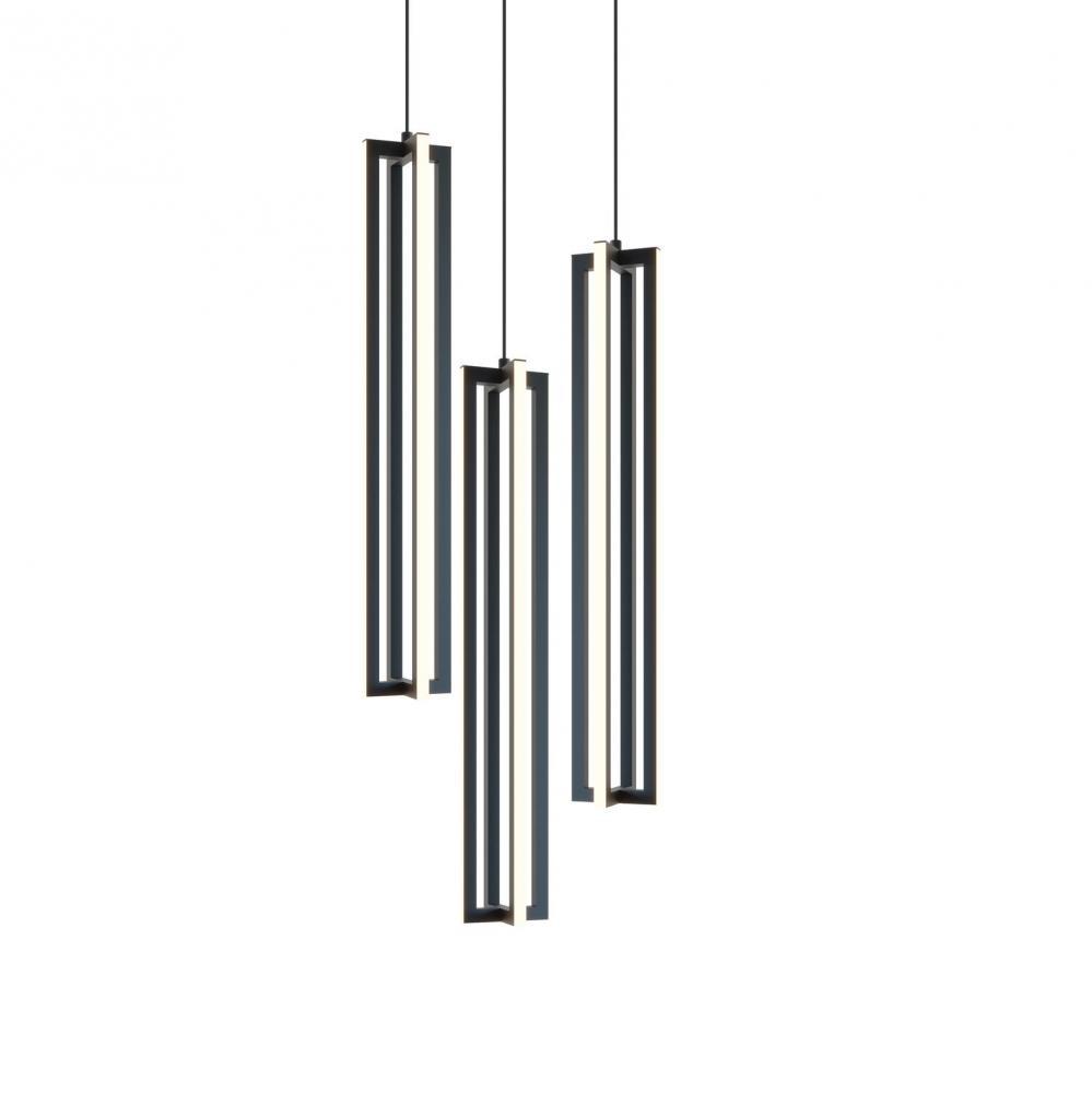 Cass 18&#39;&#39; 3 Light Small Round Pendant - BK