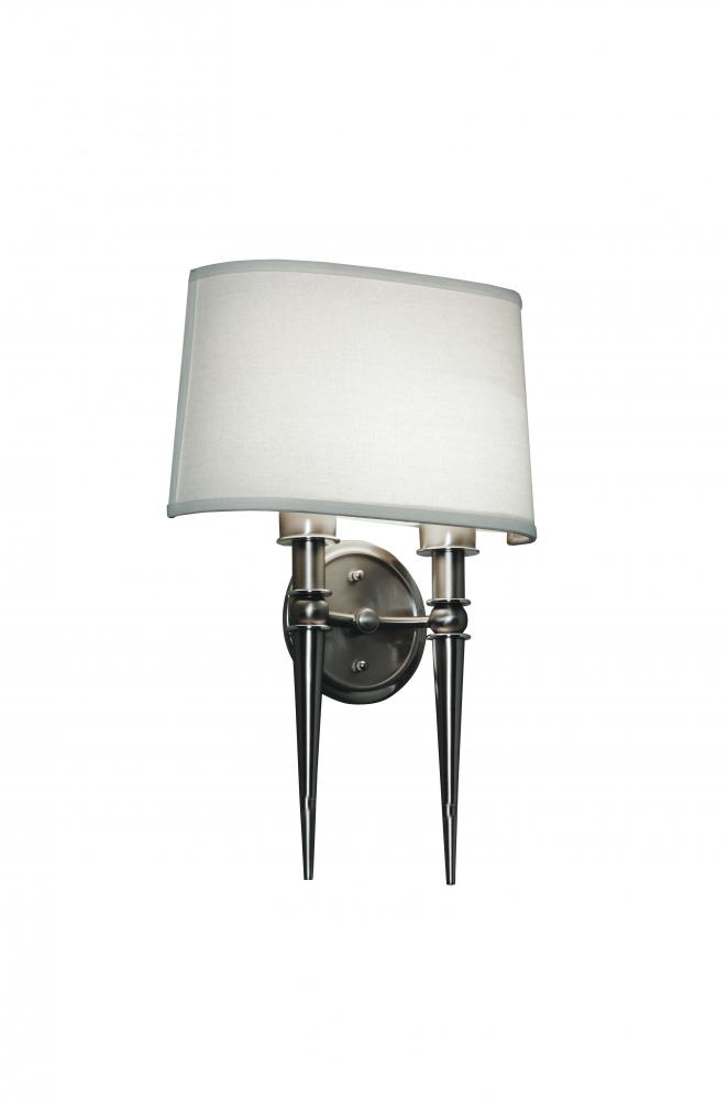 Montrose 13&#39;&#39; LED Sconce - Satin Nickel Finish - Cream Linen