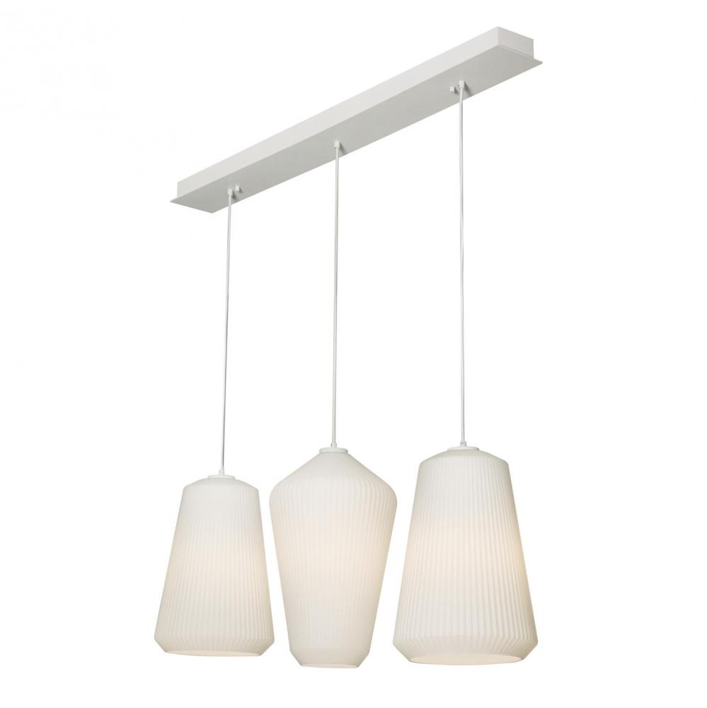 Lily 3 Light Linear Pendant,120V,White