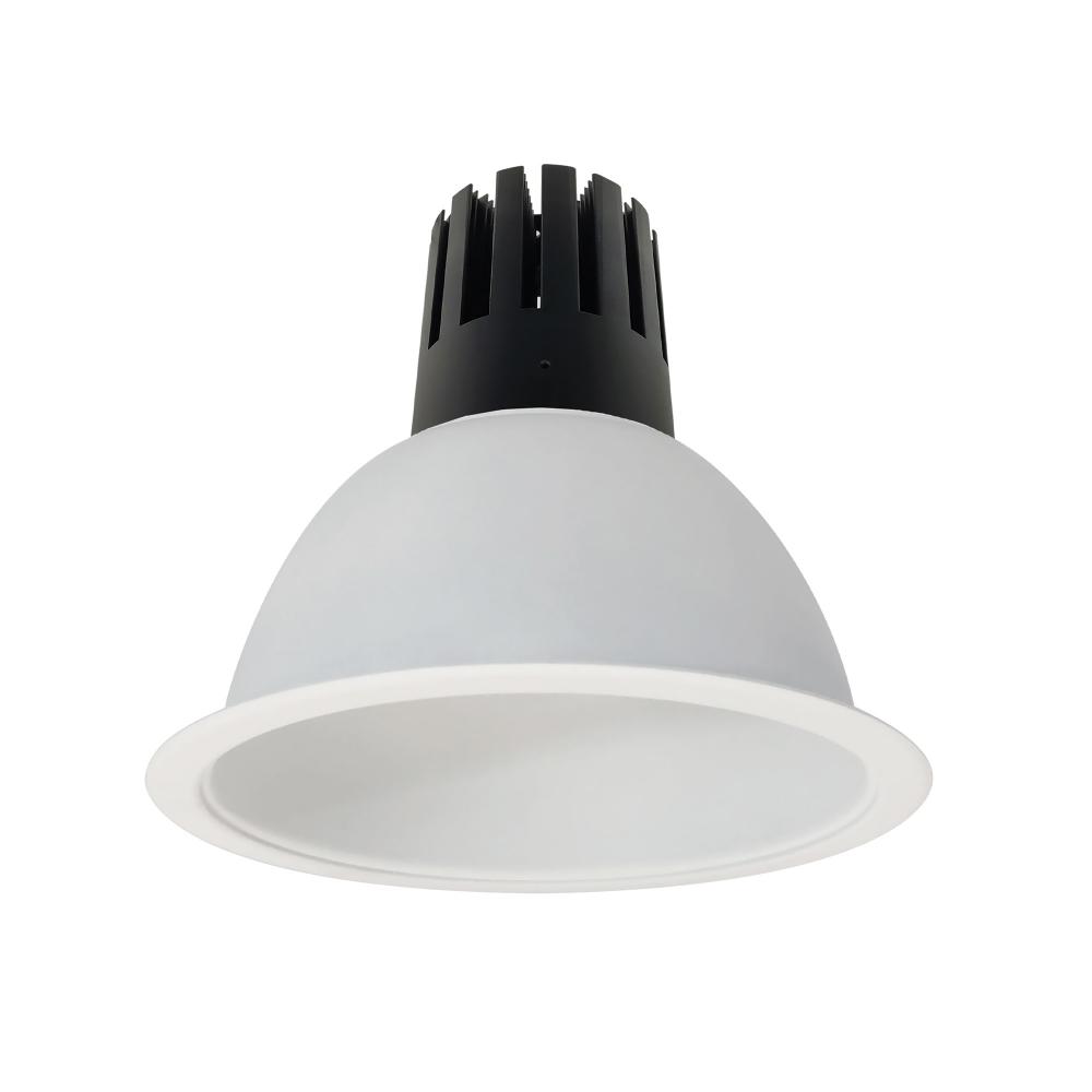 8&#34; Sapphire III Round Open Reflector, 3500lm, 4000K, Flood Optic, Matte Powder White