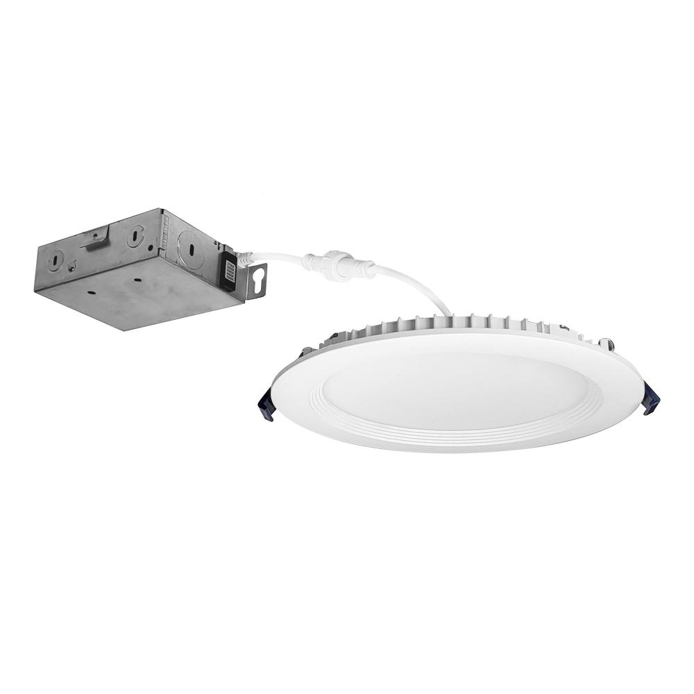 6&#34; Contractor Series Can-less LED Wafer Downlight with Regressed Baffle, Selectable CCT, Matte