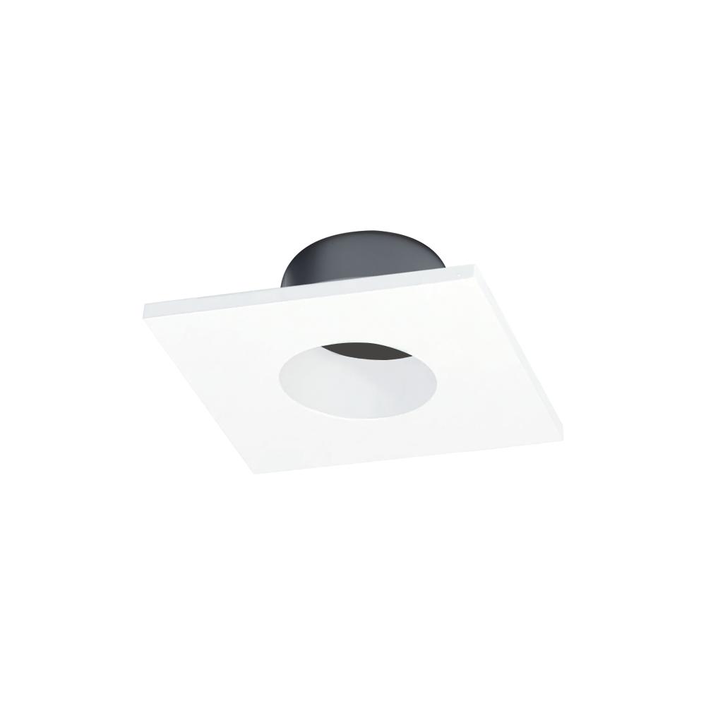 1&#34; Iolite Can-less Square Downlight Trim, Matte Powder White finish