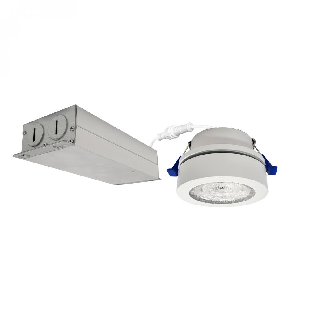 4&#34; M-Wave Can-less Adjustable LED Downlight, 2700K, Matte Powder White finish