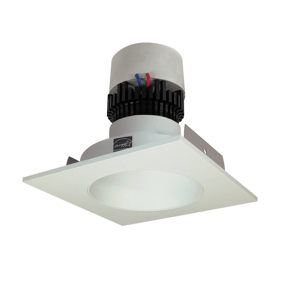 4&#34; Pearl LED Square Retrofit Reflector with Round Aperture, 1000lm / 12W, 3500K, White Reflector