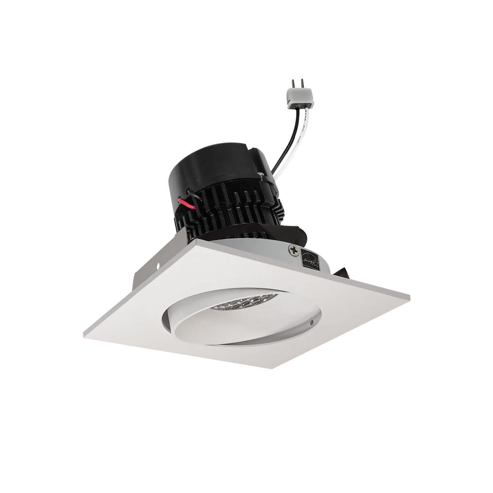 4&#34; Pearl Low Voltage LED Square Adjustable Cone Retrofit, 1200lm / 11W, 2700K, White Reflector /