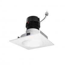 Nora NPRLV-4SNDC30XMPW - 4" Pearl Low Voltage LED Square Retrofit Reflector with Round Aperture, 1150lm / 11W, 3000K,