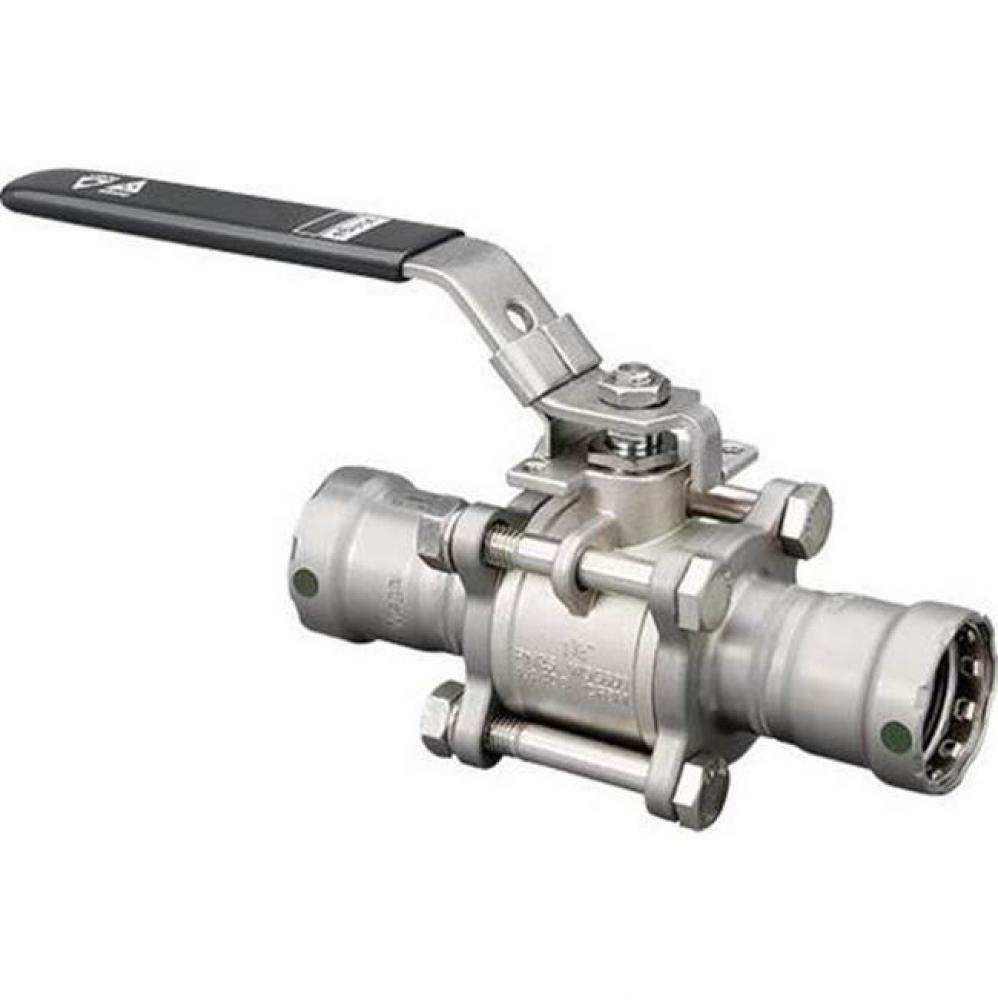 Viega&#xa0;Megapress 3-Piece Ball Valve P1: 1 1/4; P2: 1 1/4