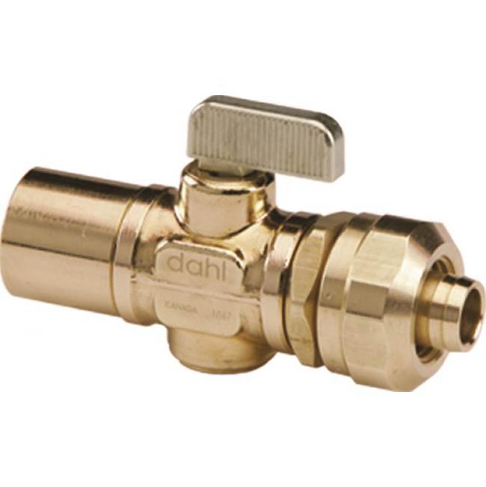 Shutoff Valve, Brass, C: 3/4; Comp: 5/8