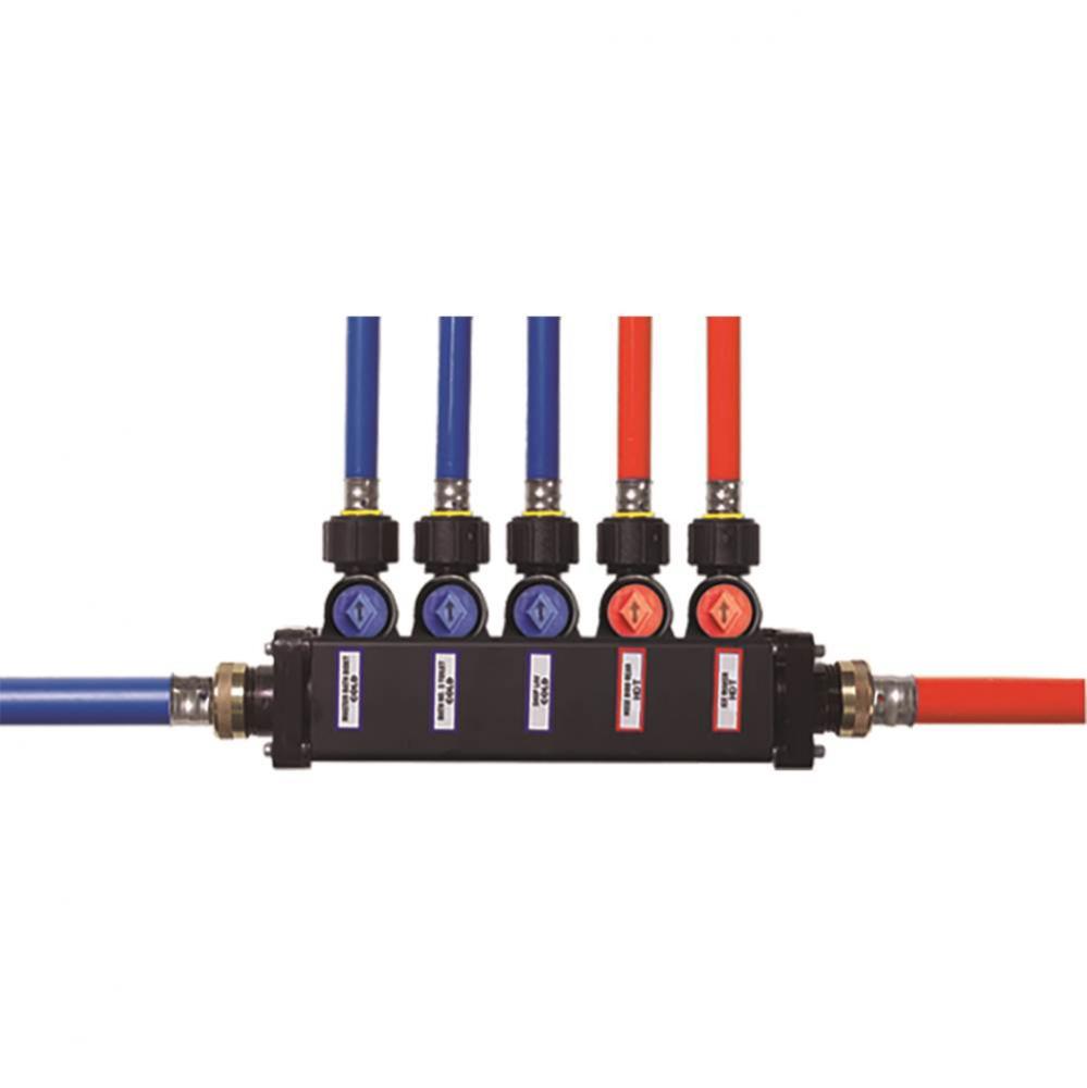 Viega Pureflow Minibloc Zoning Manifold Adapter: Polyalloy; Port(S): 5; D: 1/2; Hot: 2; Cold: 3