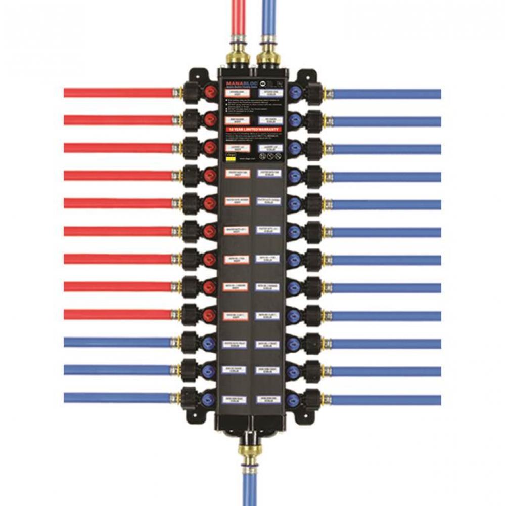 Pureflow Manabloc Distribution Manifold Adapter Polymer Port(S) 18 D1 3/8 D1 Hot 6 D1 Cold 7 D2  1