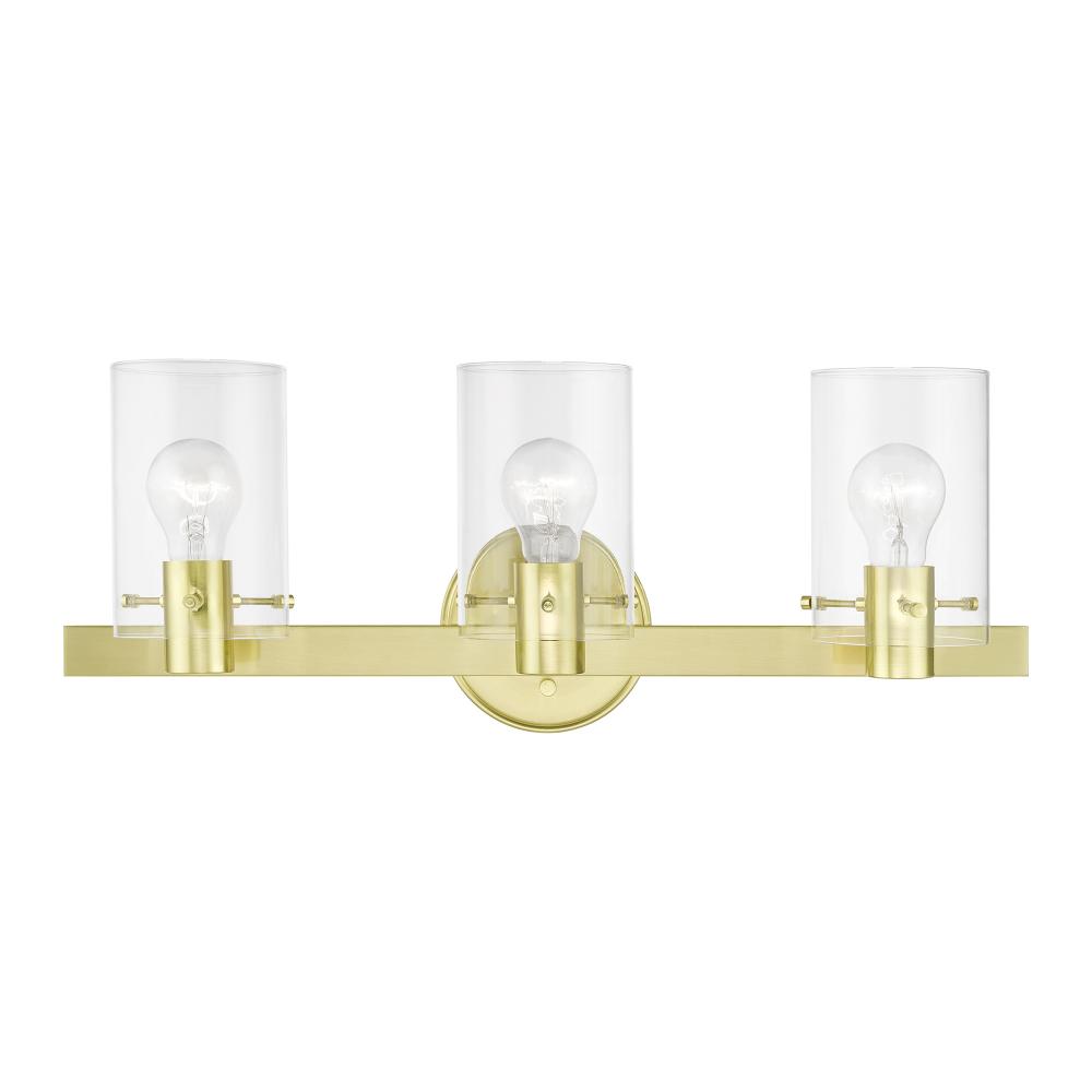 3 Light Satin Brass Vanity Sconce