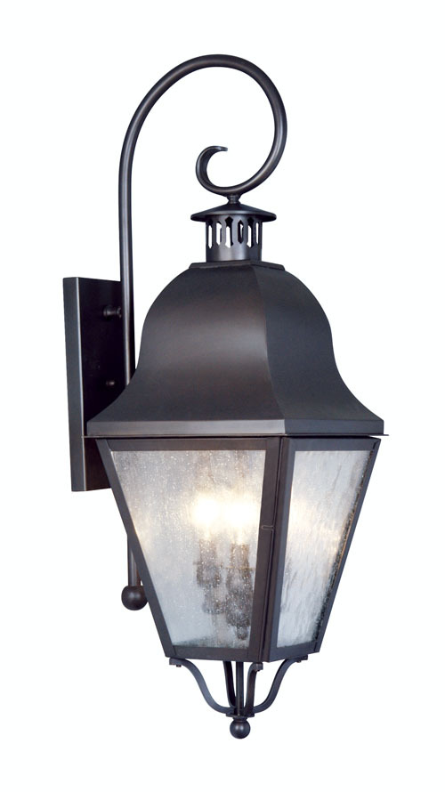 3 Light Bronze Outdoor Wall Lantern