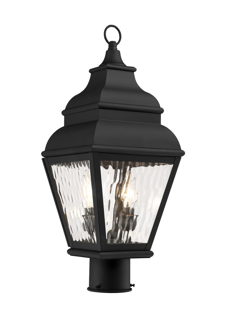 2 Light Black Outdoor Post Lantern