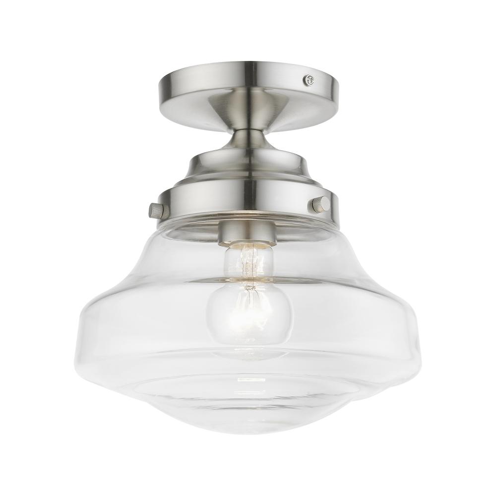 1 Light Brushed Nickel Semi-Flush