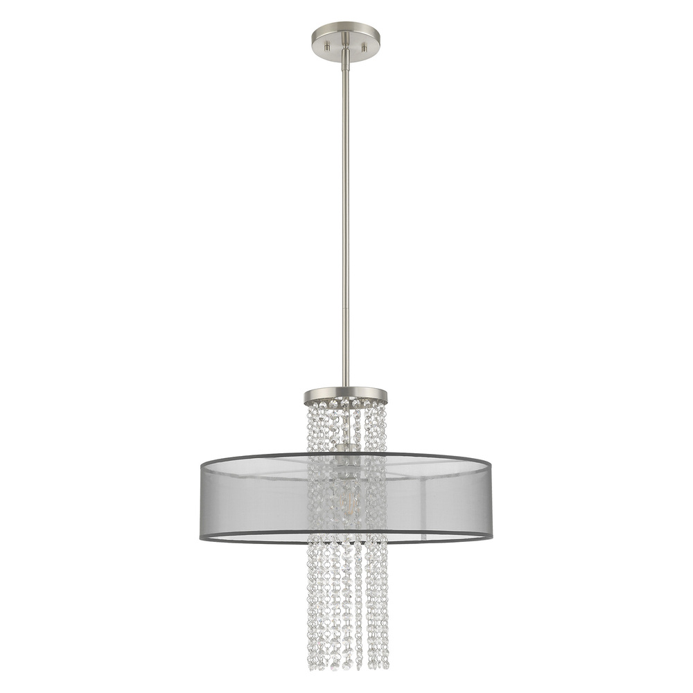 1 Lt Brushed Nickel Pendant Chandelier