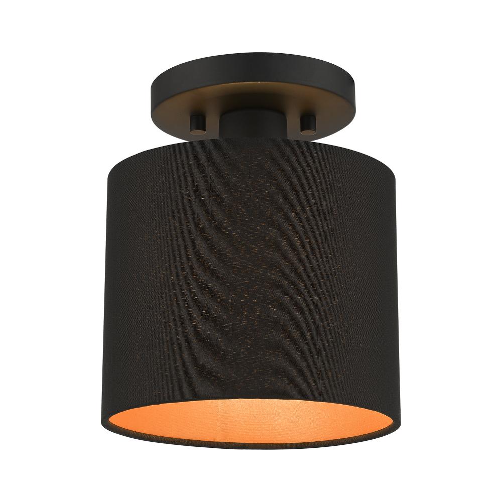 1 Light Black Petite Semi-Flush