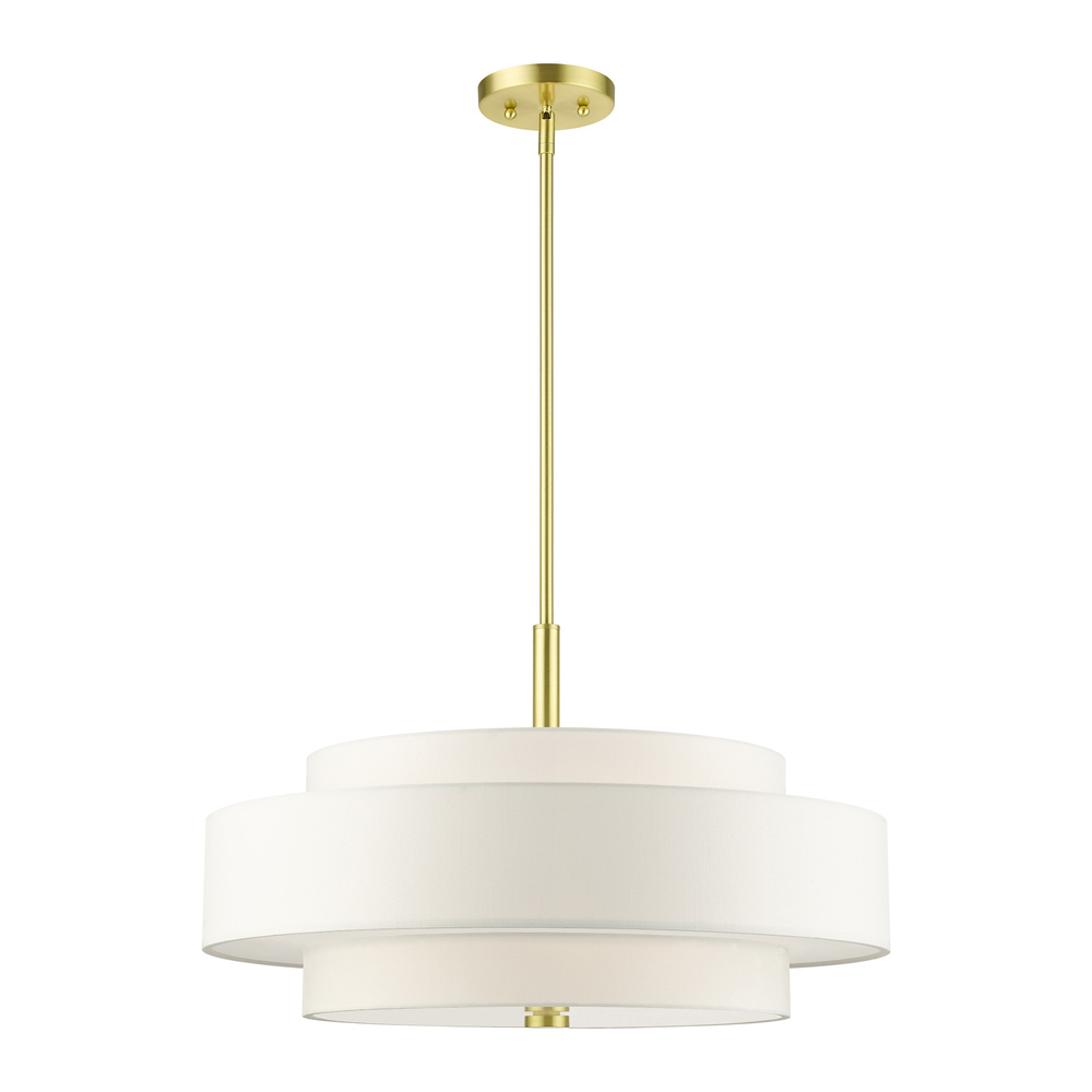 5 Lt Satin Brass Chandelier