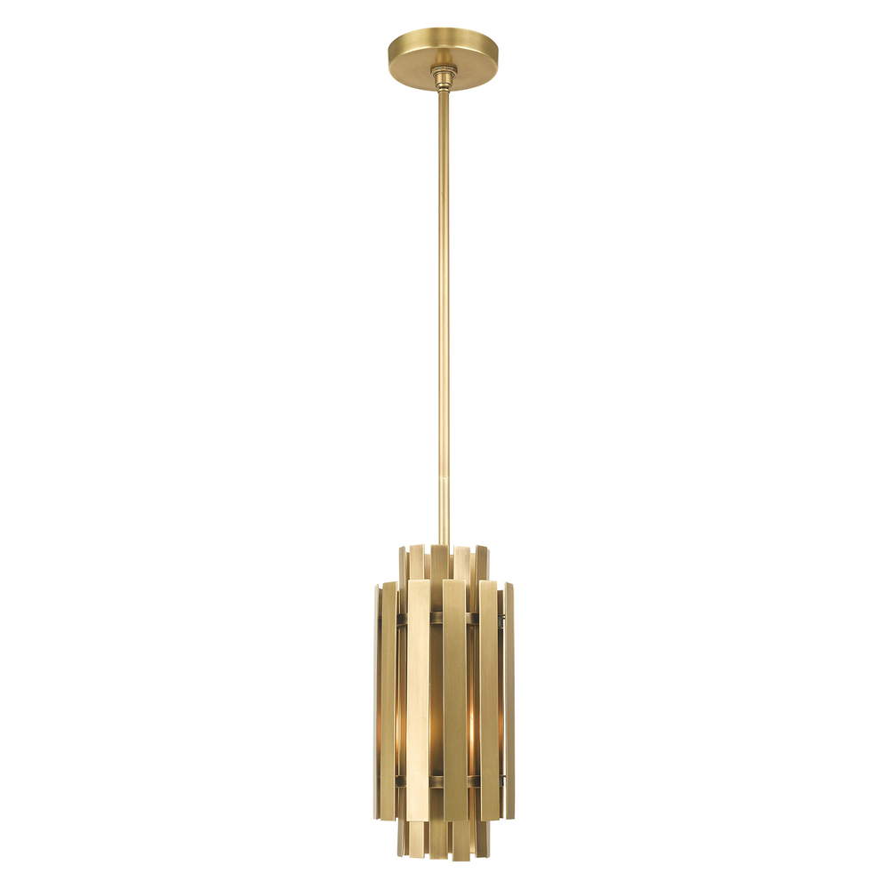 1 Lt Natural Brass Mini Pendant