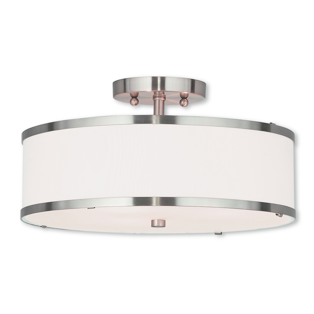 3 Light Brushed Nickel Ceiling Mount