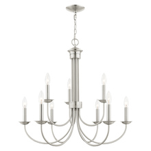 Livex Lighting 42687-91 - 9 Lt Brushed Nickel Chandelier