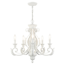 Livex Lighting 49065-69 - 5 Lt Shiny White Chandelier