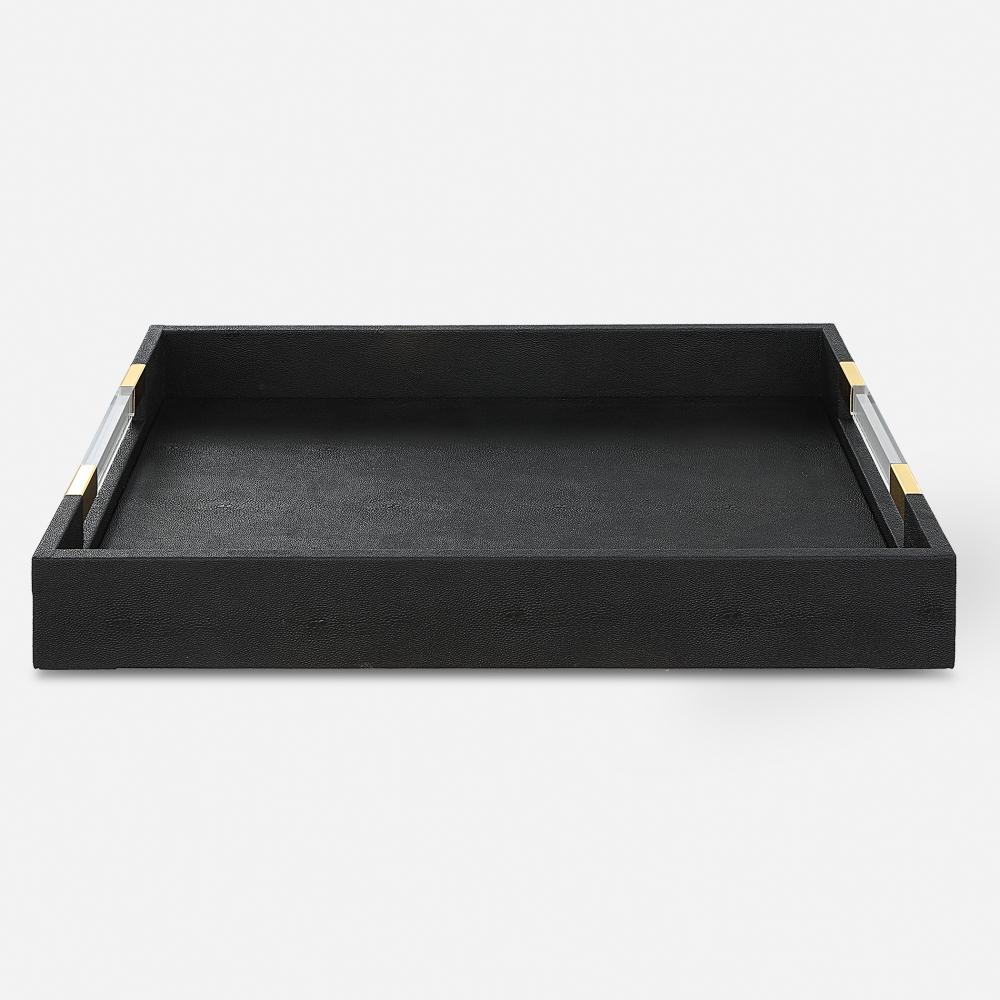 Uttermost Wessex Black Shagreen Tray