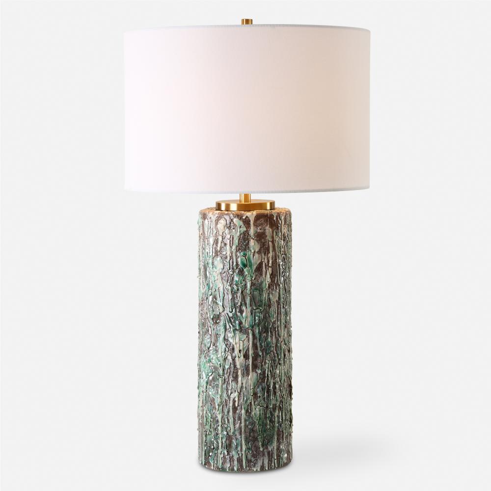 Uttermost Meltdown Ivory Teal Table Lamp