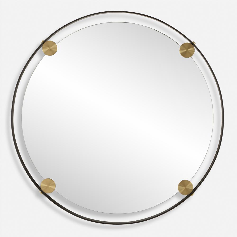 Uttermost Radius Round Bronze Iron Mirror