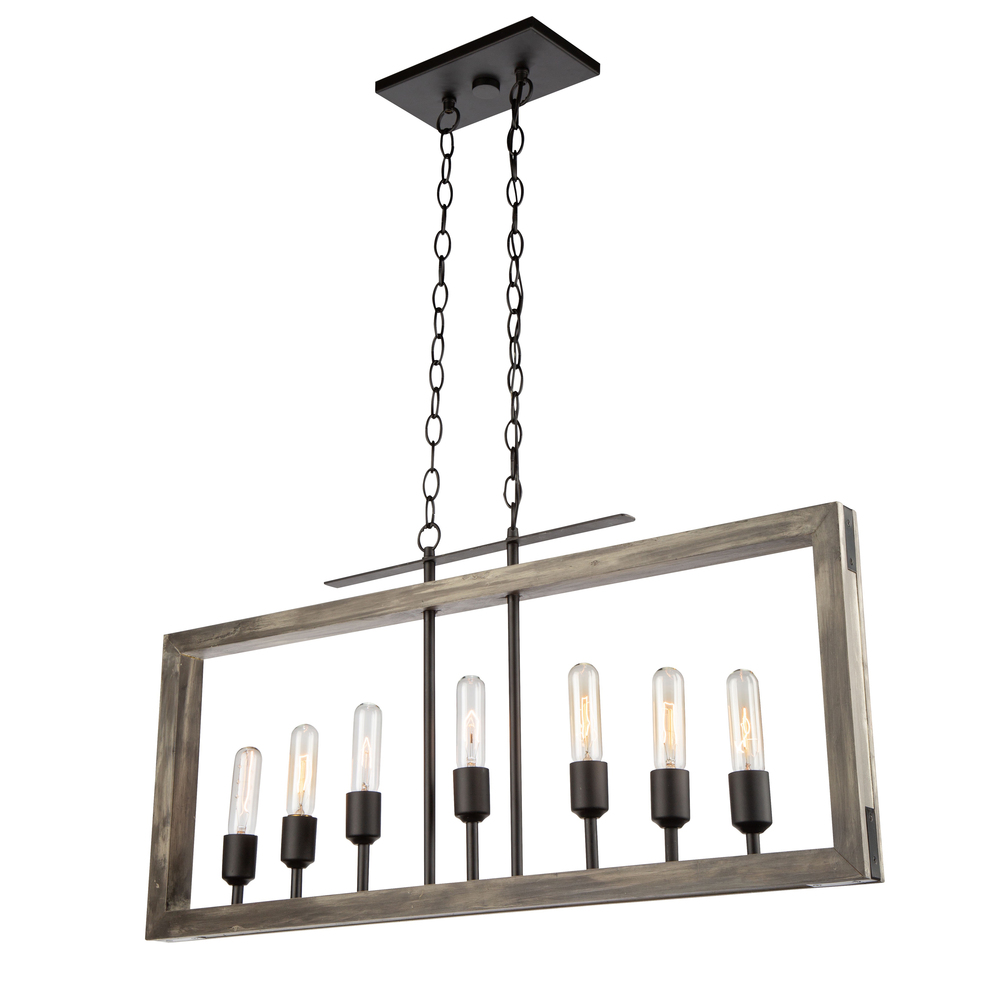 Gatehouse 7 Light Island Light (Beach Wood & Black)