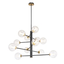 Artcraft AC11768VB - Aurelia Collection 12-Light Chandelier Black and Brushed Brass