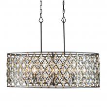 Varaluz 345N08CBHG - Windsor 8-Lt Crystal Oval Linear Pendant - Carbon/Havana Gold