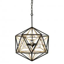 Varaluz 353P03MBFG - Marcia 3-Lt Orb Pendant - Matte Black/French Gold