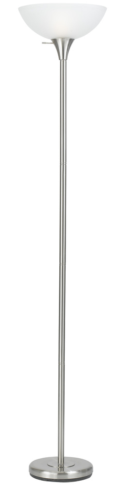 70&#34; Height Metal Torchiere in Brushed Steel