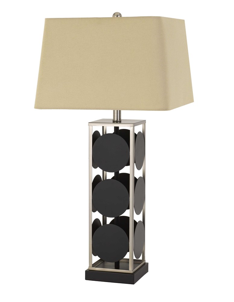 31.5&#34; Height Metal Table Lamp in Black Antique Silver Finish