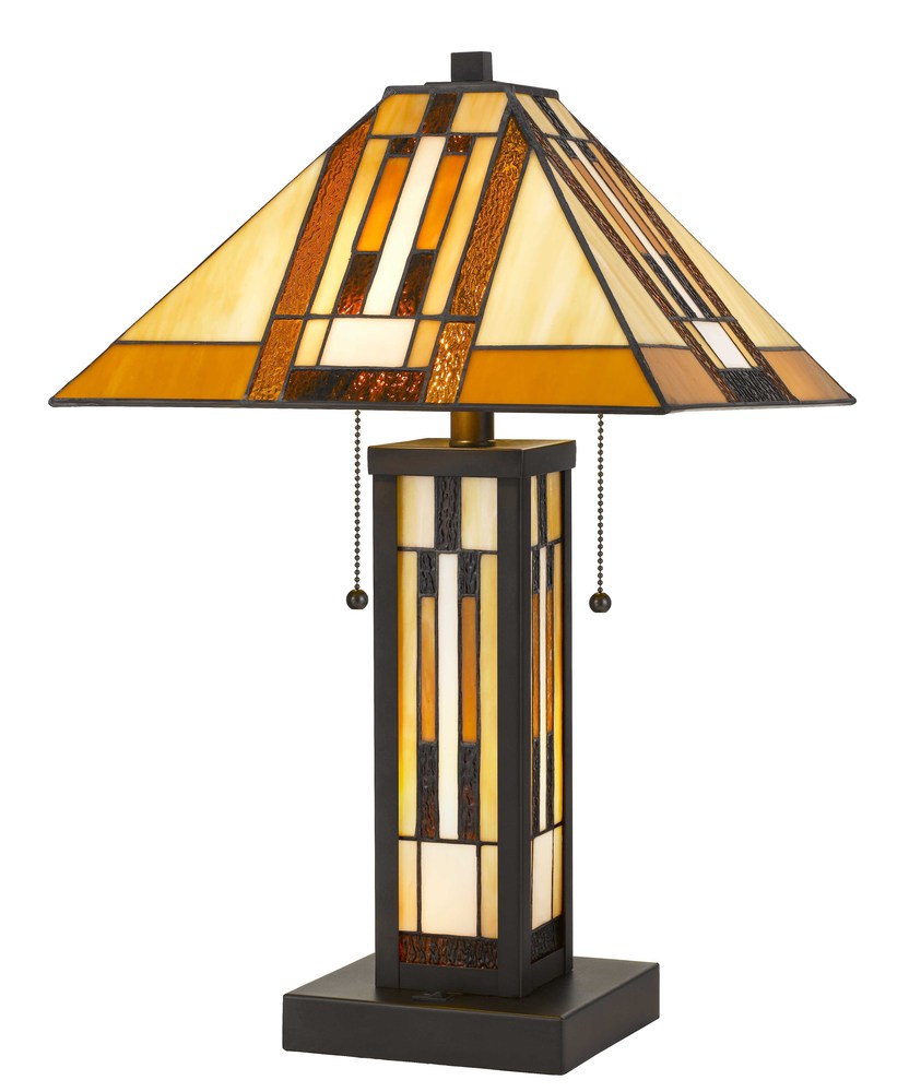 22.75&#34; Height Tiffany Table Lamp in Dark Bronze Finish