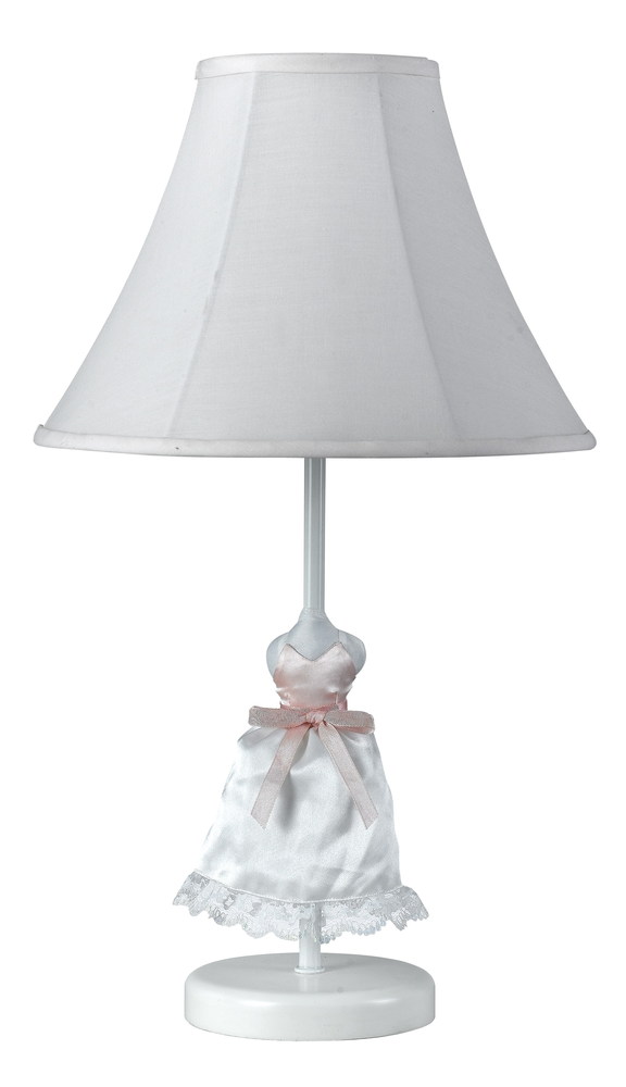 21&#34; Height Doll Skirt Lamp in White Finish