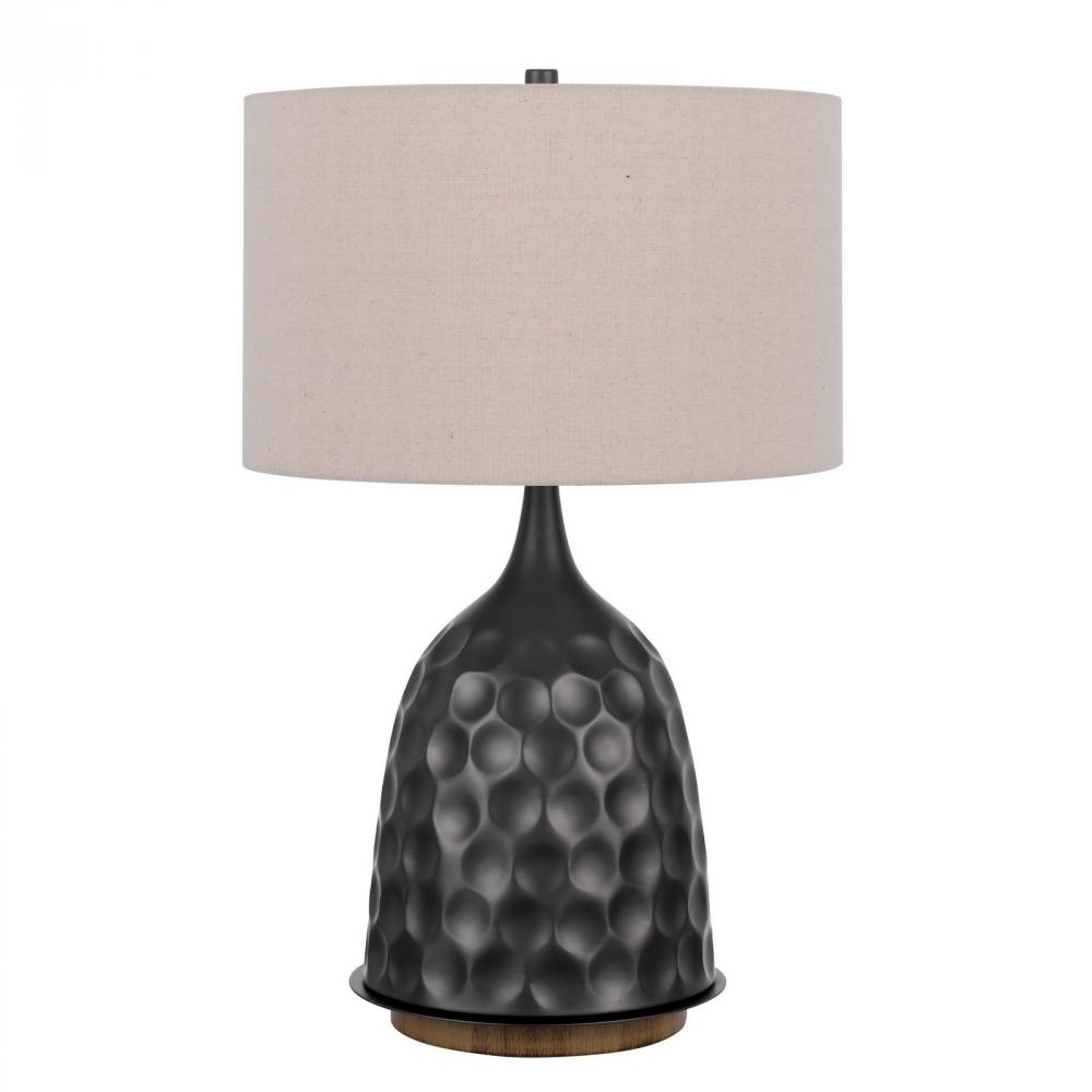 150W 3 way Oskaloosa metal table lamp with drum shade