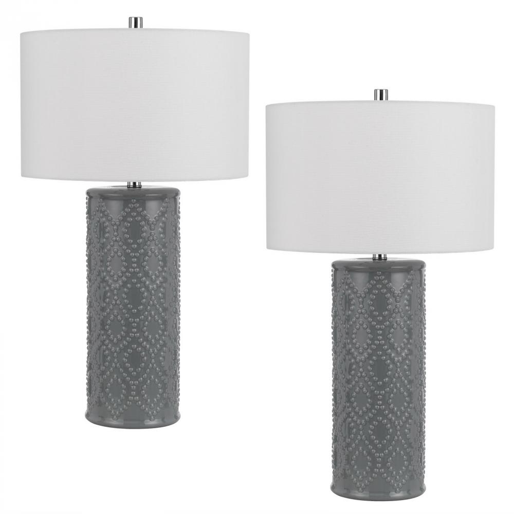 150W 3 Way Castine Ceramic Table Lamp. Priced and Sold As Pairs