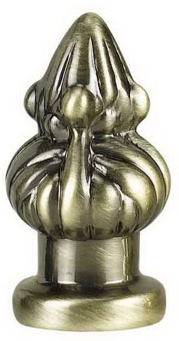 1.38&#34; White Metal Cast Finial in Antique Brass Finish