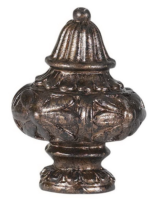 2.13&#34; Metal Cast Finial in Rust Finish