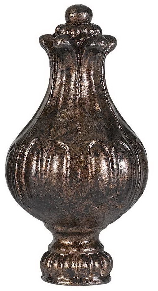 3&#34; Metal Cast Finial in Rust Finish