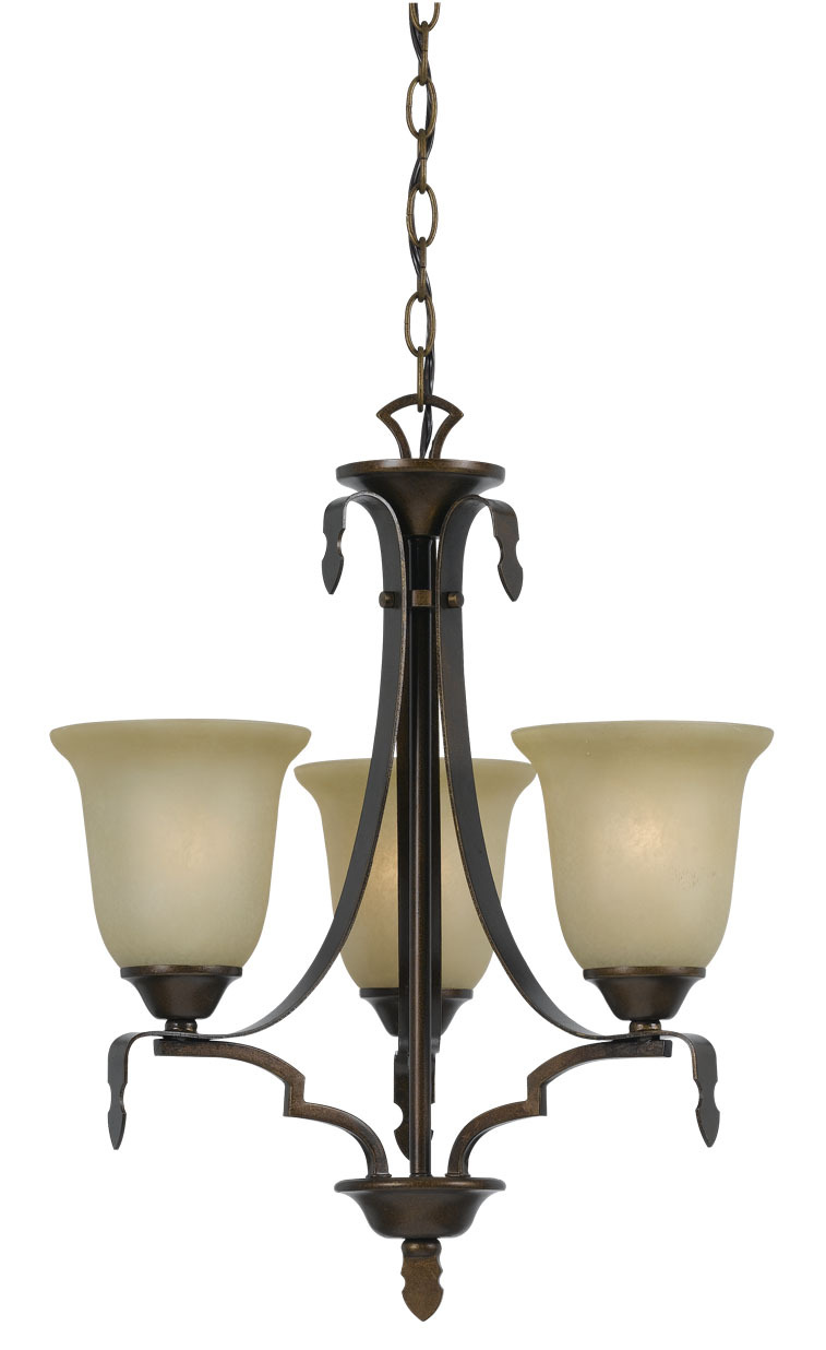 21&#34; Inch Six Light Chandelier in Gold Bronze