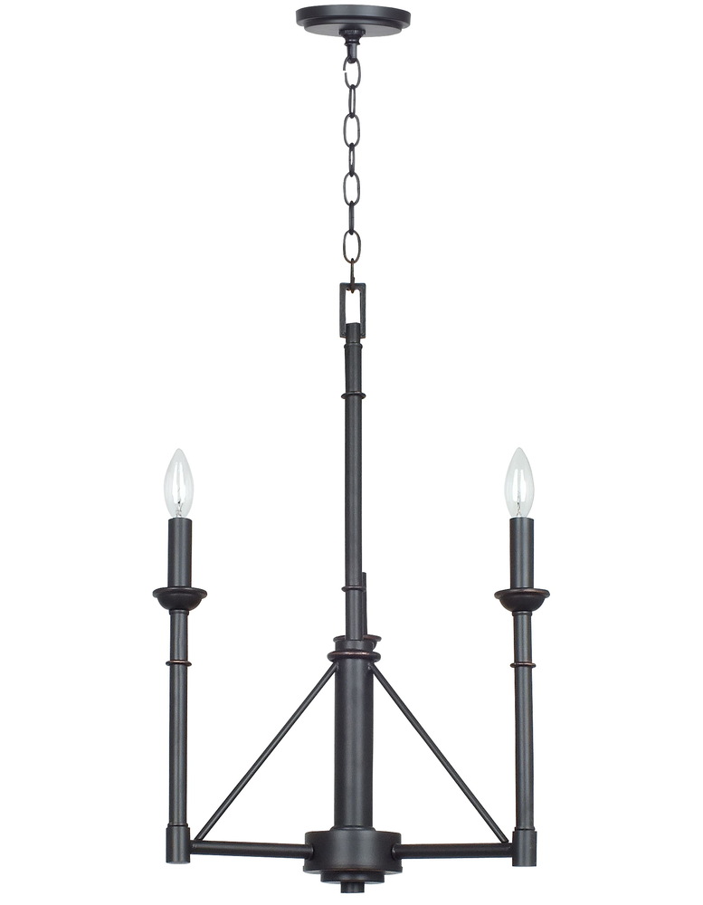 25.5&#34; Inch Three Light Chandelier in Industrial Bronze