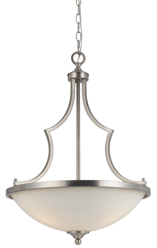 26.50&#34; Inch Three Light Pendant Fixture in Brushed Steel