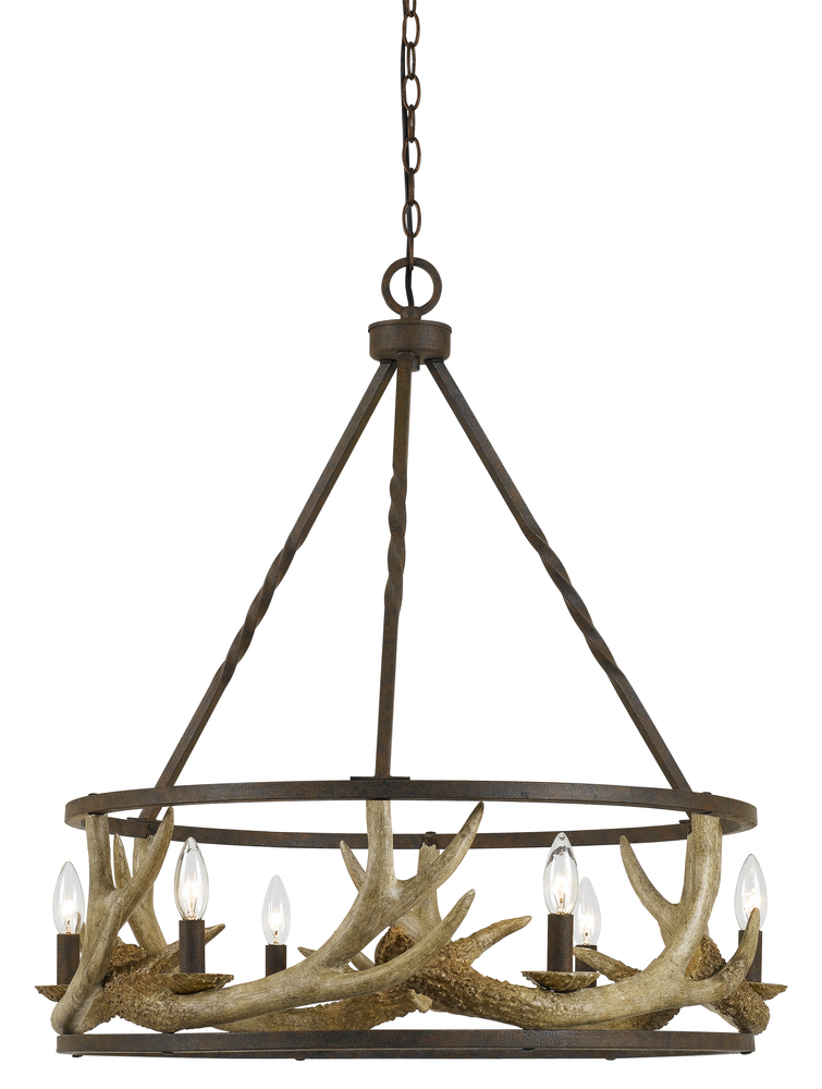 31.5&#34; Inch Resin and Metal Chandelier in Rust Finish